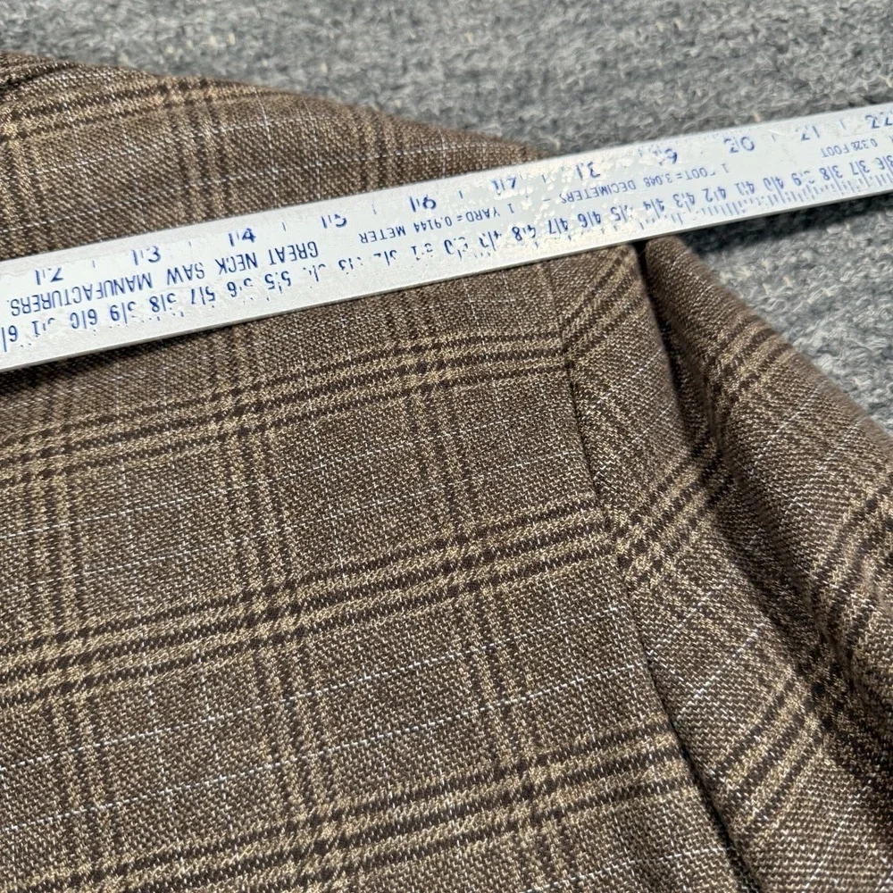 Banana Republic Blazer Men 38S Brown Plaid Sport Coat Italian Fabric Cotton